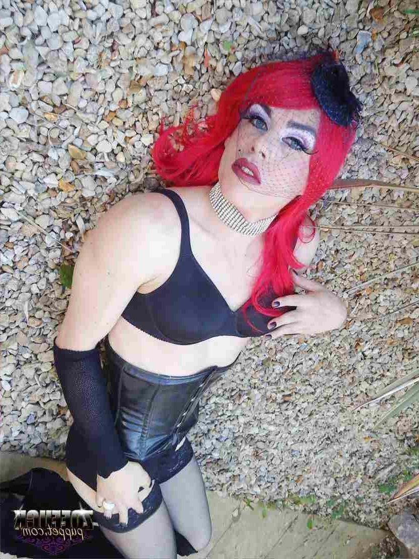 15P Tranny showing off her hard cock
