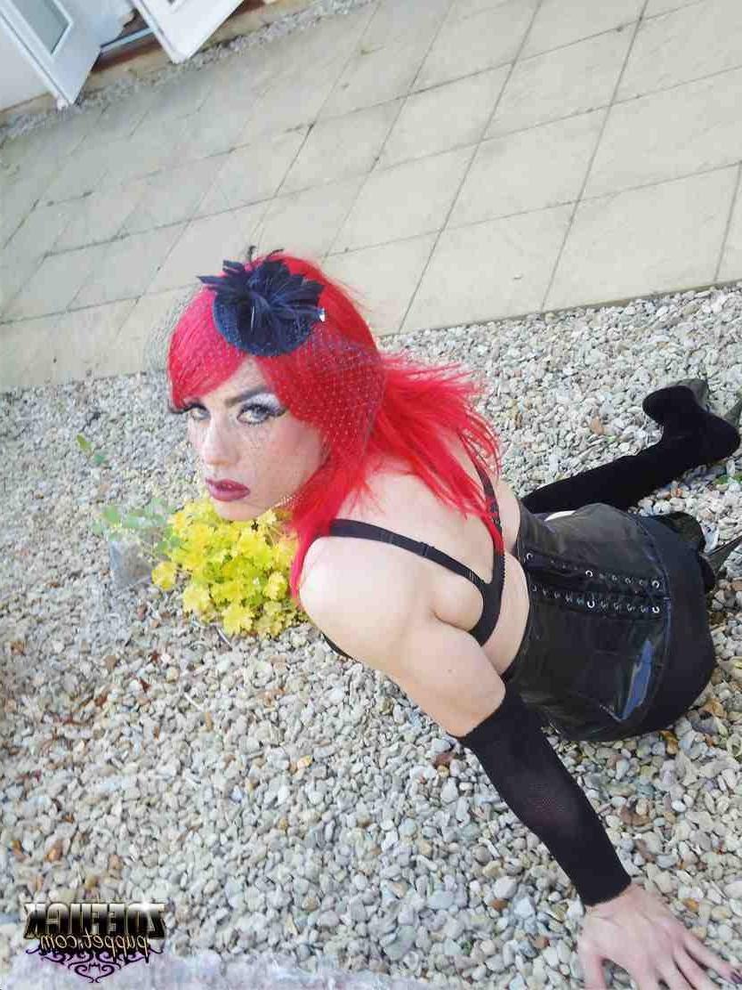 15P Tranny showing off her hard cock