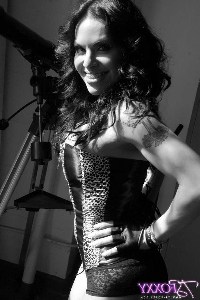 16P Sexy shemale posing in a corset