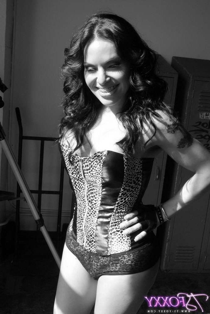 16P Sexy shemale posing in a corset