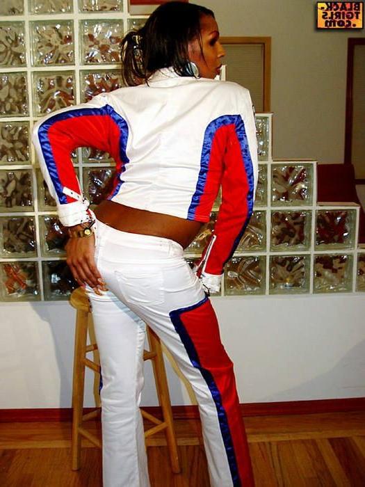 16P Black shemale showing off her big tits ass and dick