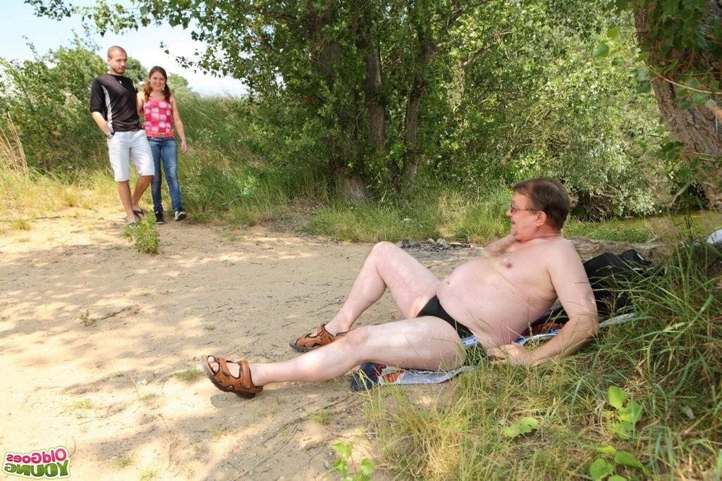 16P When Celine and her boyfriend get it on with an old guy their sex is on fire 