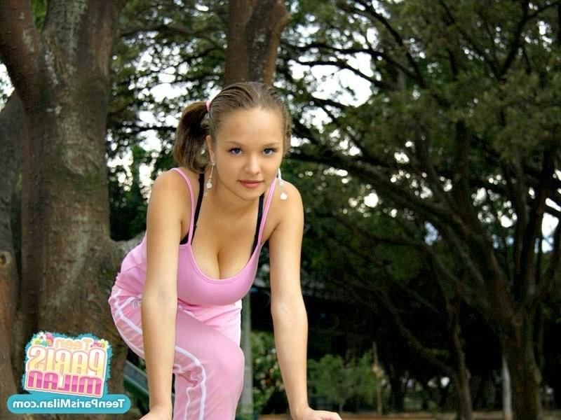 12P Cute busty teen plays in the park