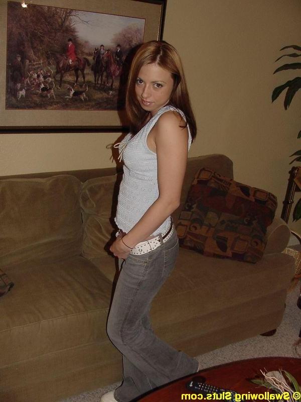15P Teen whore swallows a huge load of thick cum