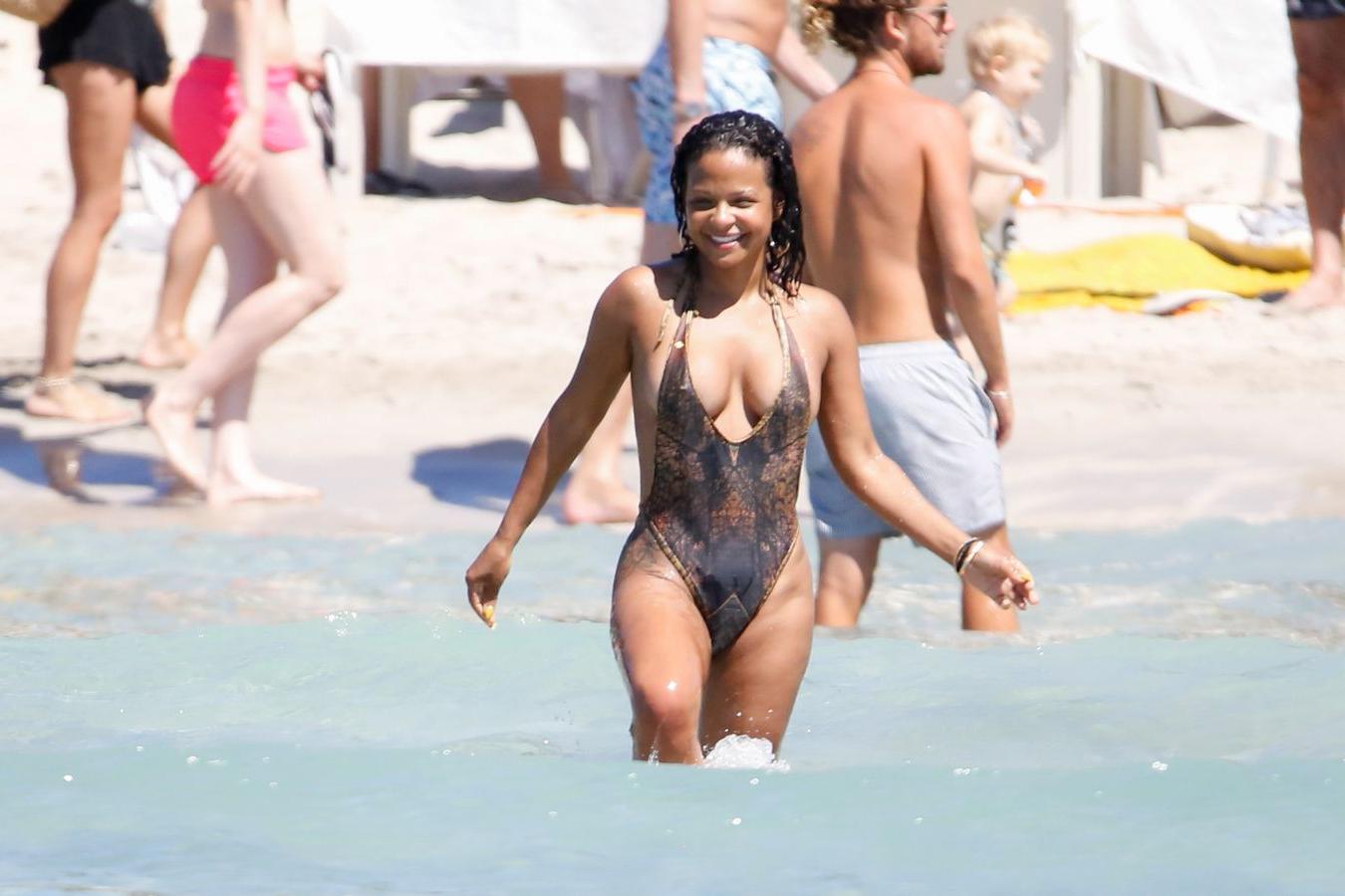 7P Christina Milian Swimsuit Photos