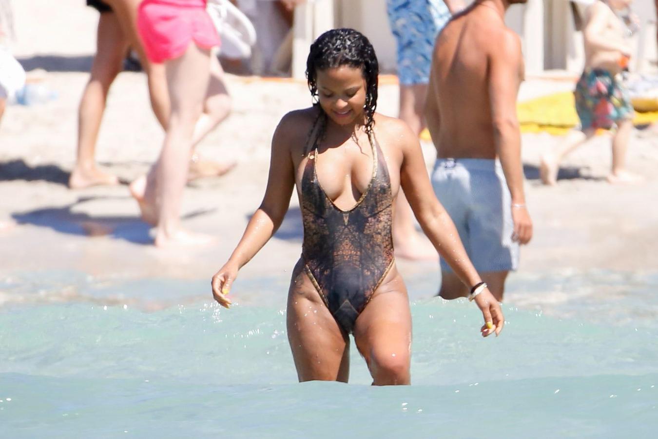 7P Christina Milian Swimsuit Photos