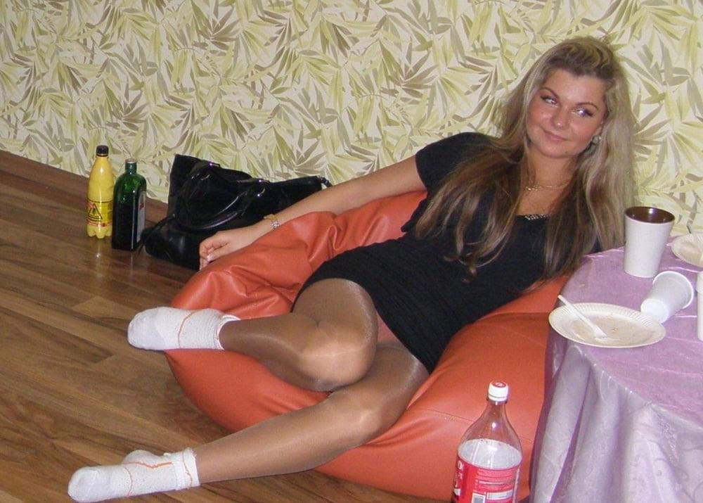 25P Russian Slags in Pantyhose