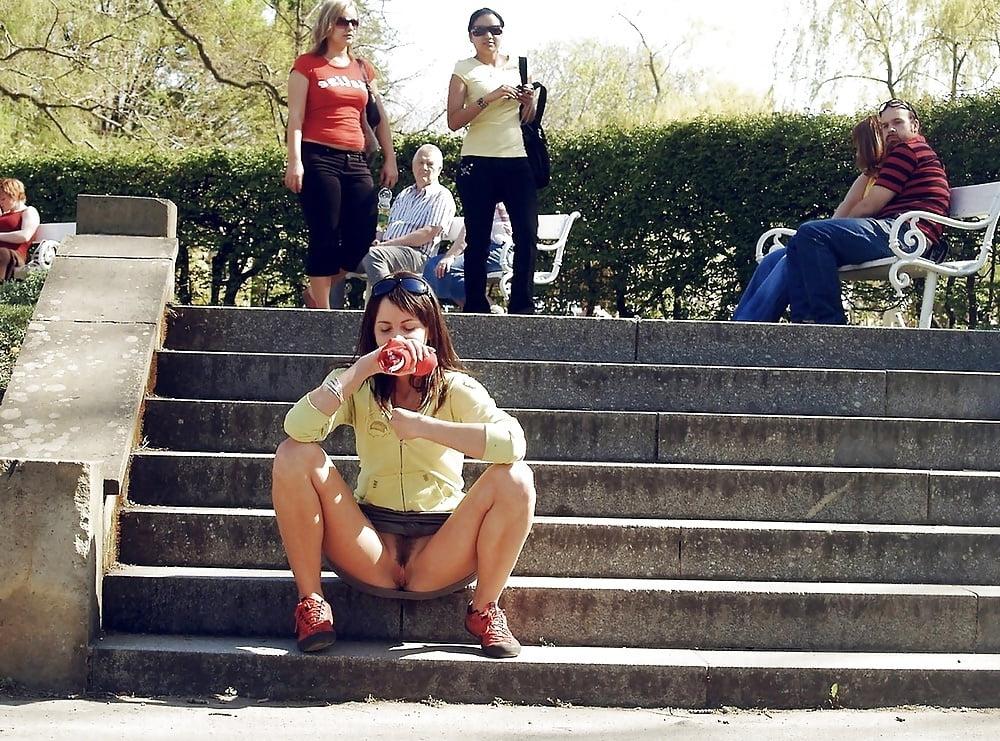 25P on the stairs showing off mainly no panties