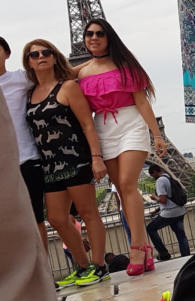 16P pretty woman in skirt, and pink heels