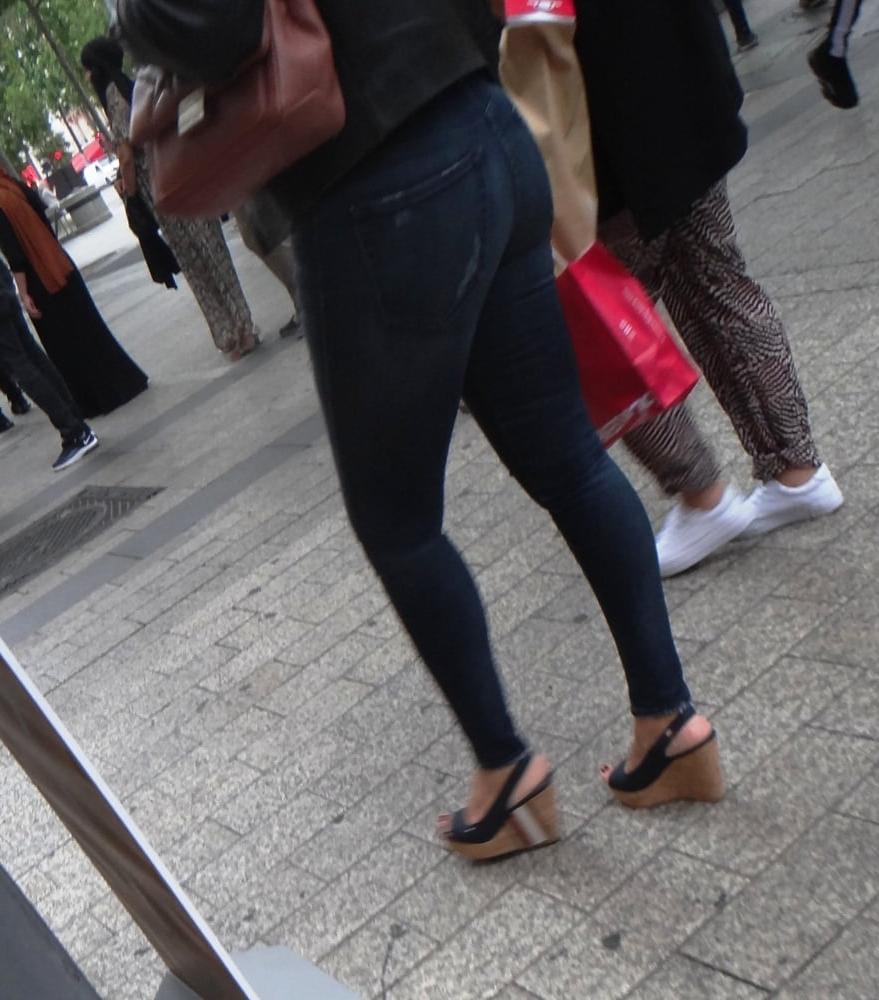 25P Candid hot mature in slingback wedges high heels