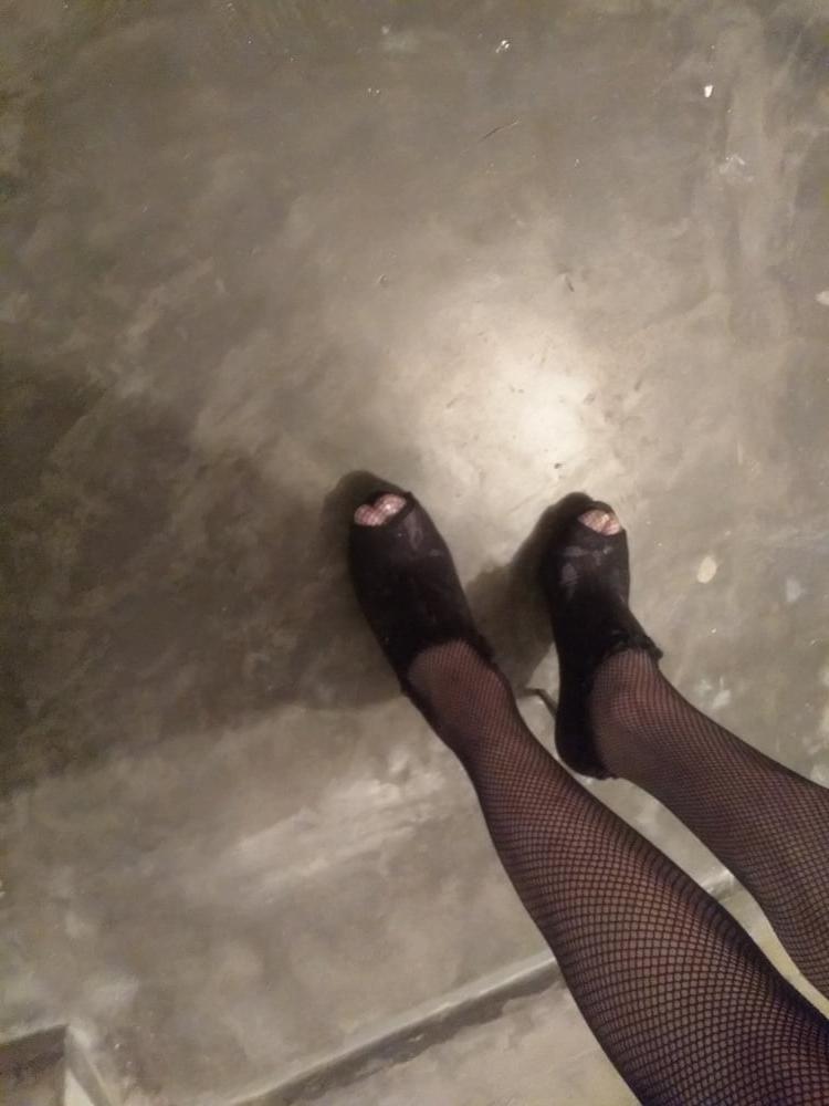 5P High Heels in Netzstreumpfhose