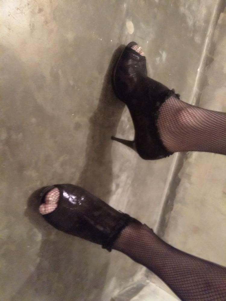 5P High Heels in Netzstreumpfhose