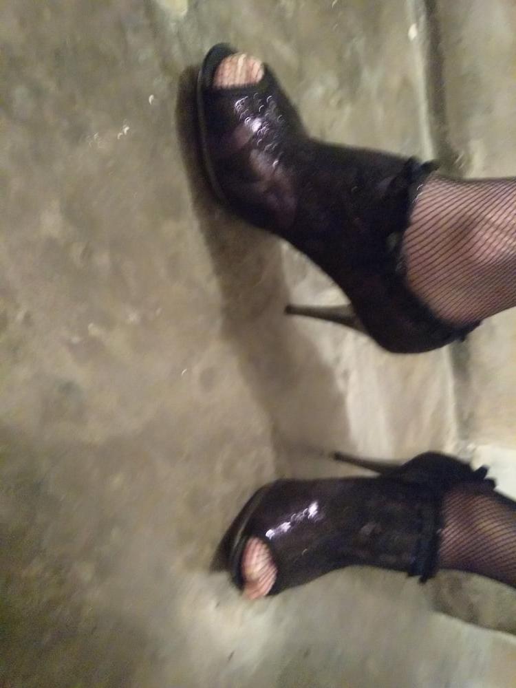 5P High Heels in Netzstreumpfhose
