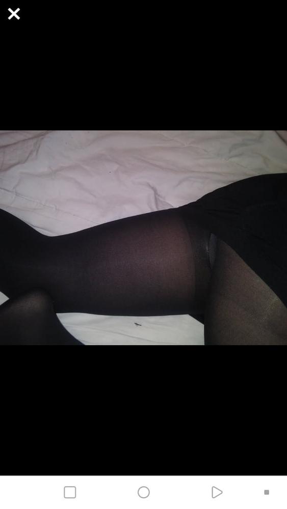 7P My siters pantyhose skirt she wore out with friends allday