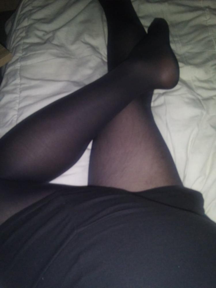 7P My siters pantyhose skirt she wore out with friends allday