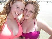 25P Freckled Redhead Blonde College Babes