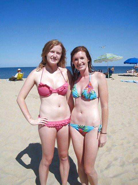 25P Freckled Redhead Blonde College Babes
