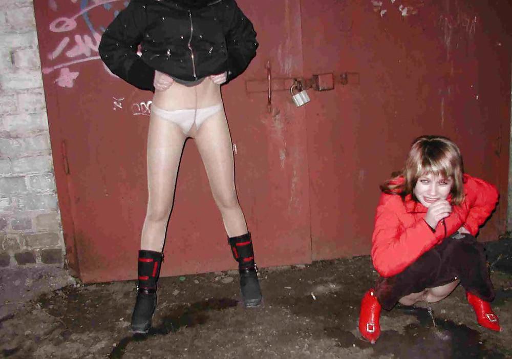 25P White Panties Under Pantyhose 3