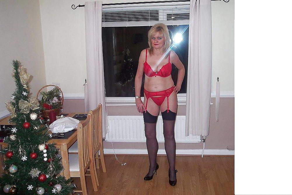 9P UK Amateur Slut Milf Samantha White Dress