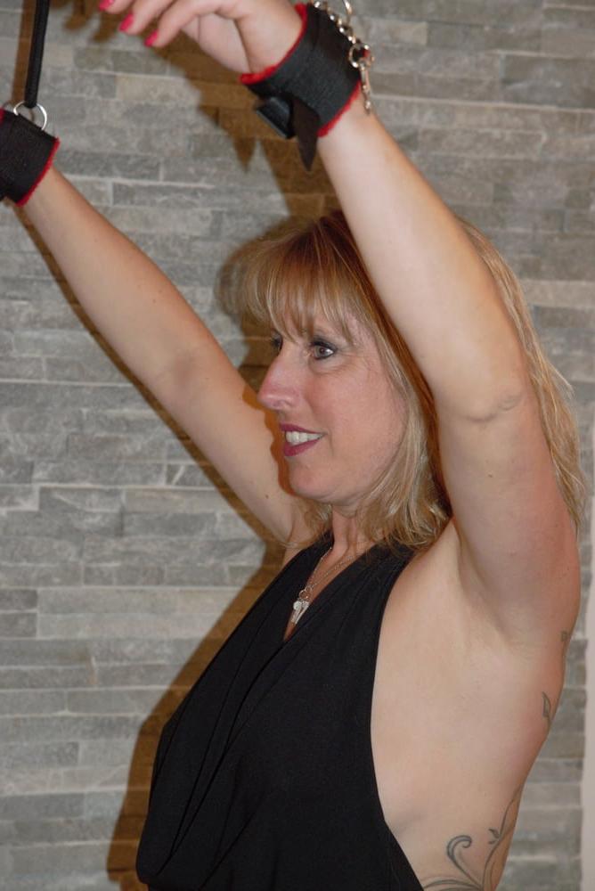 13P Married French slut Mary restrained in handcuffs
