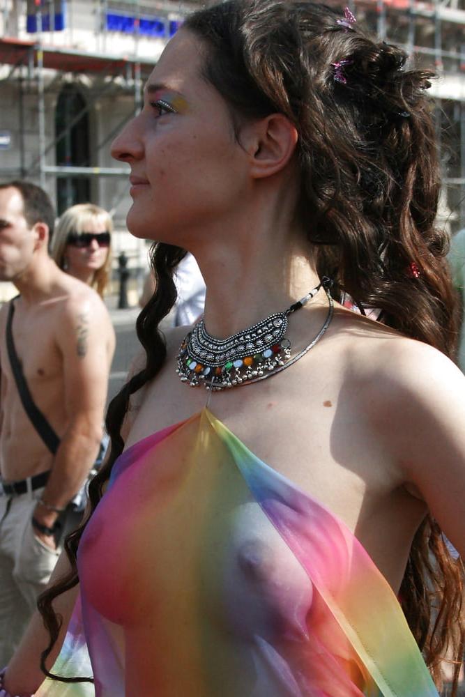 11P Shaved girl public with see through dress