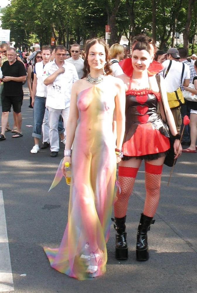 11P Shaved girl public with see through dress