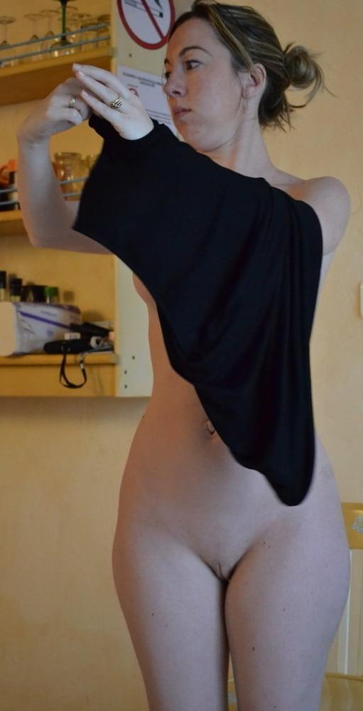 18P Flashing in Black Dress