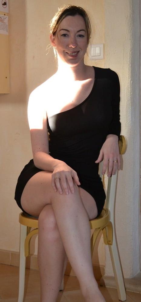 18P Flashing in Black Dress