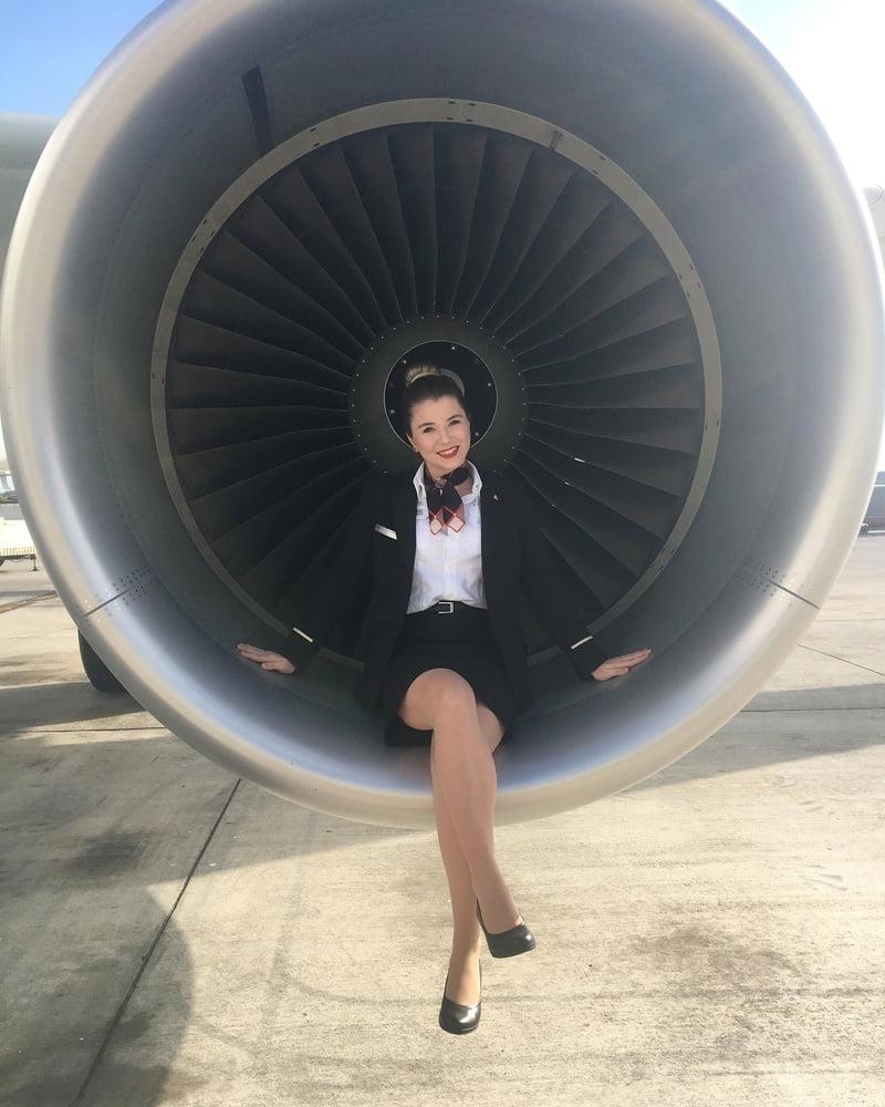 25P Sexy Stewardess in Heels and stockings 2