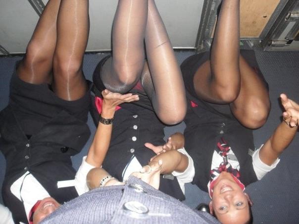 25P stewardess ooppss tights pantyhose