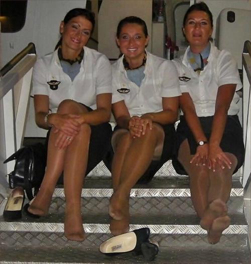 25P stewardess ooppss tights pantyhose