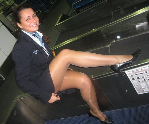 25P stewardess ooppss tights pantyhose