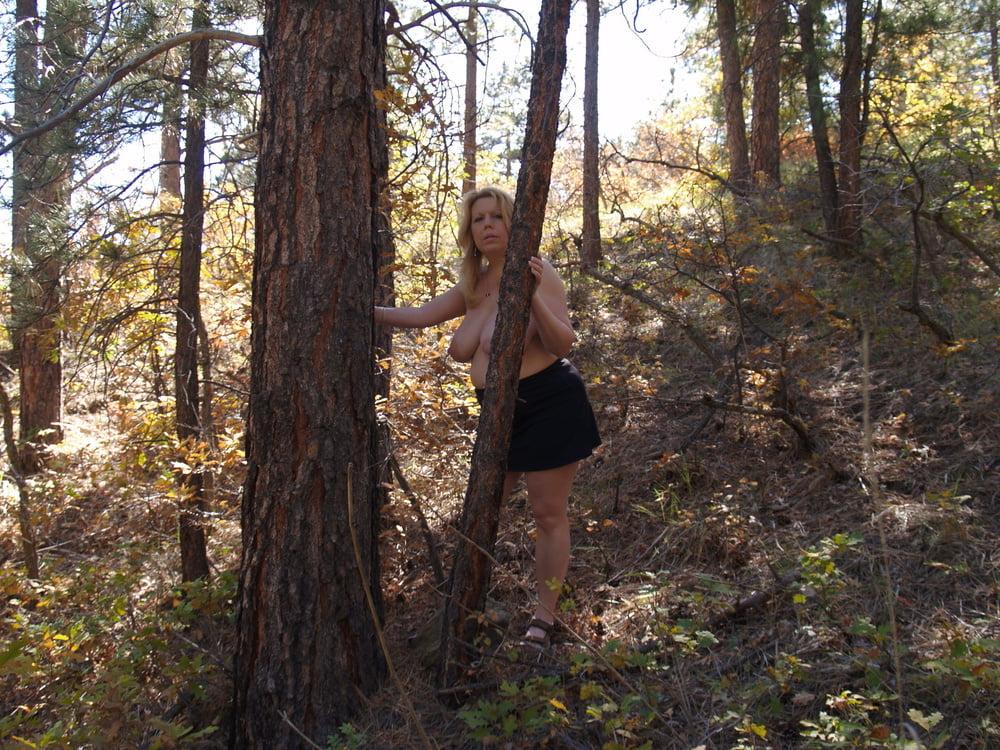 25P Blond Mature in the Forest