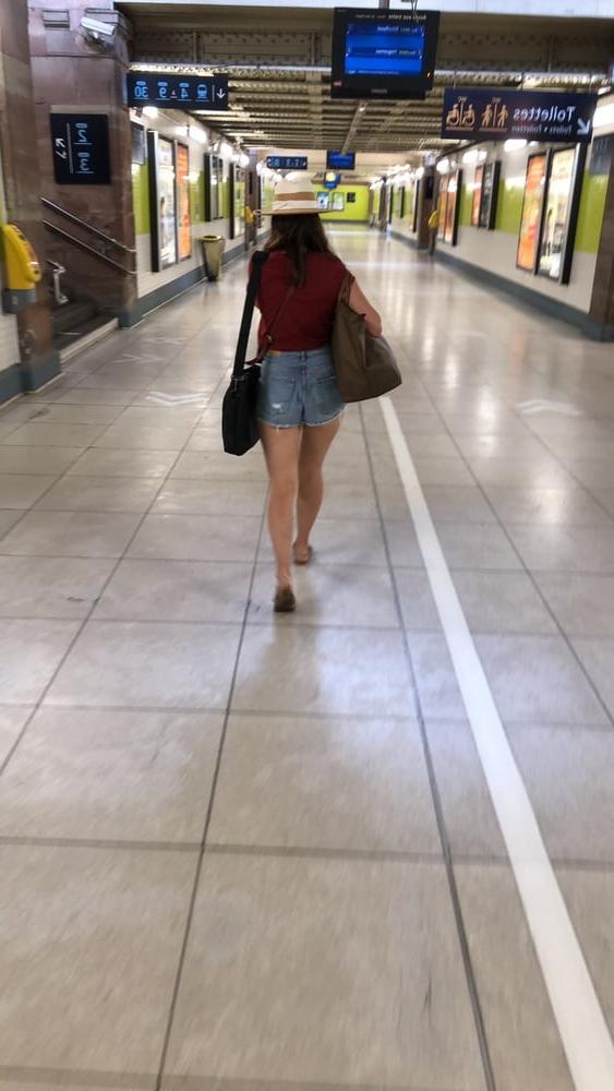 6P Little slut at the train station this morning