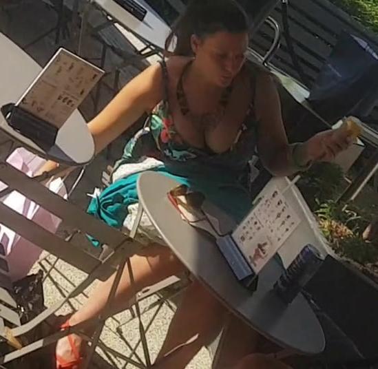 23P sexy girl with high heels mini skirt and big tits suck