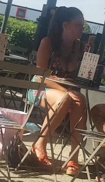 23P sexy girl with high heels mini skirt and big tits suck