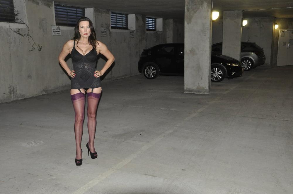 25P Jane In Stockings And Heels At The Carpark