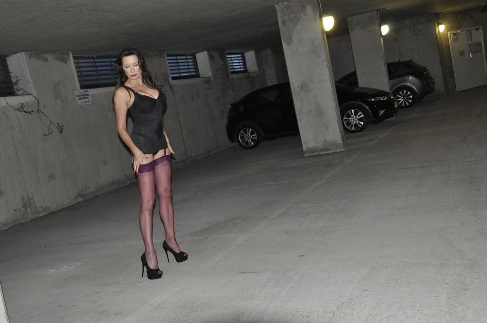 25P Jane In Stockings And Heels At The Carpark