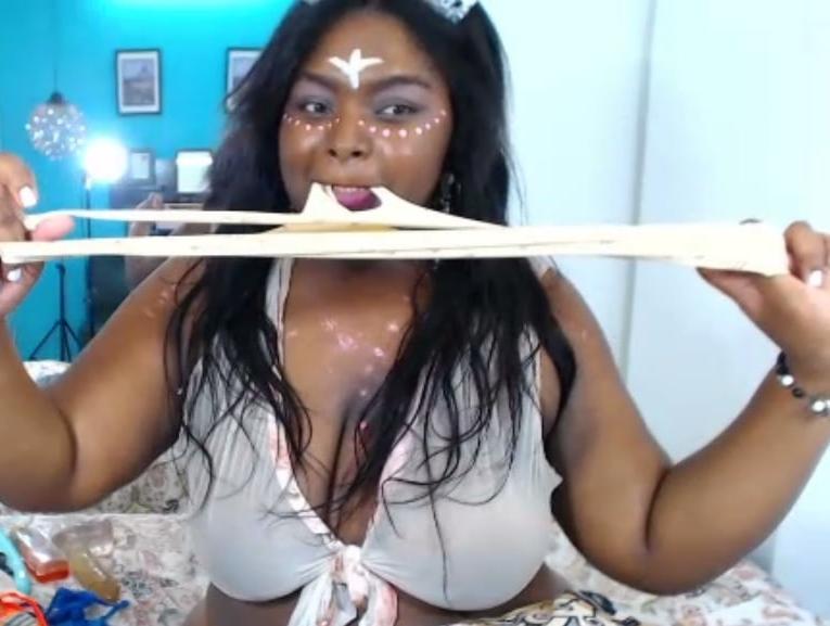 25P Naughty dirty black chick cara panties in mouth