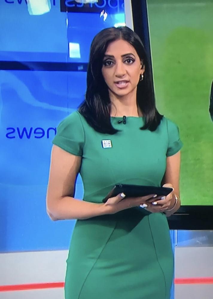 25P Wanking Hard For Bela Shah In Green Tight Dress (Sky Sports)