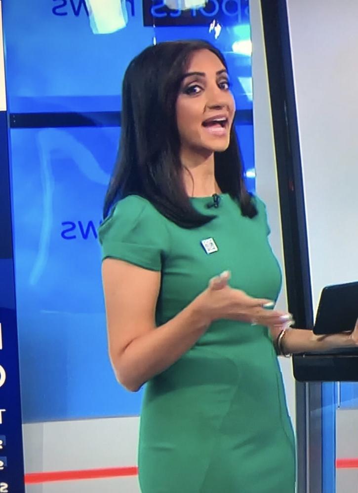 25P Wanking Hard For Bela Shah In Green Tight Dress (Sky Sports)