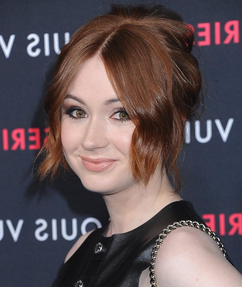 25P Karen Gillan - Leather dress
