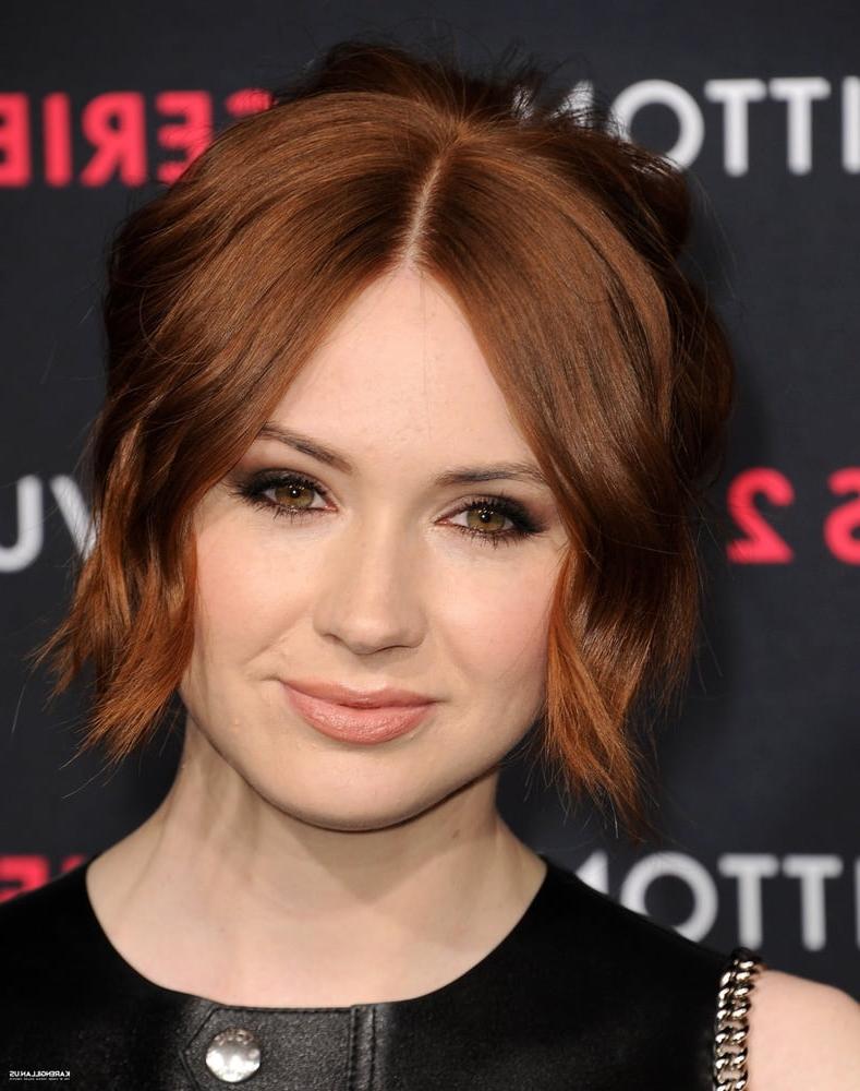 25P Karen Gillan - Leather dress