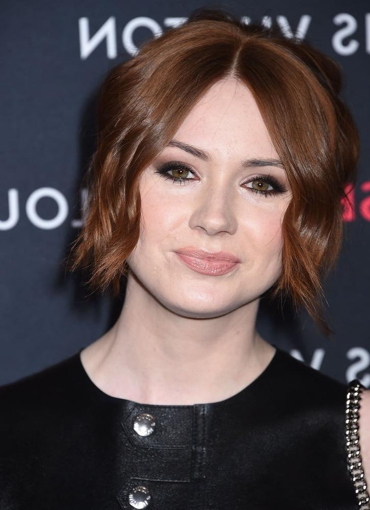 25P Karen Gillan - Leather dress