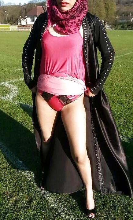 24P My little hijabi slut at the park...