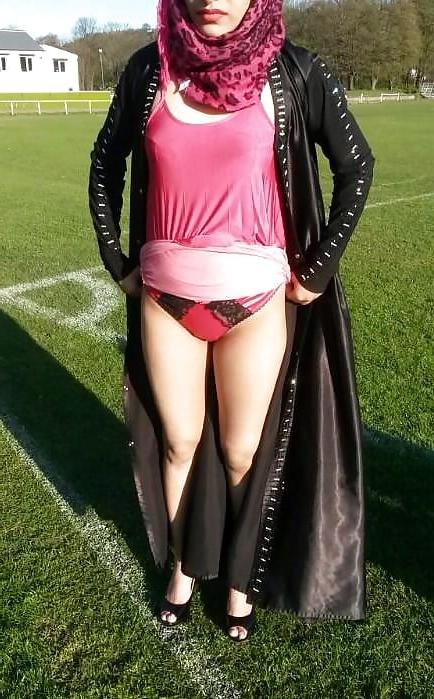 24P My little hijabi slut at the park...