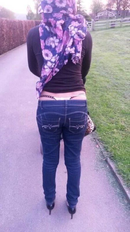 24P My little hijabi slut at the park...