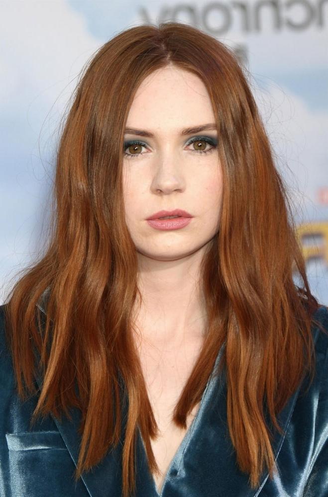 25P Karen Gillan - Blue dress