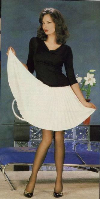 12P Leg Show Magazine - Brunette in Black Sheer Pantyhose