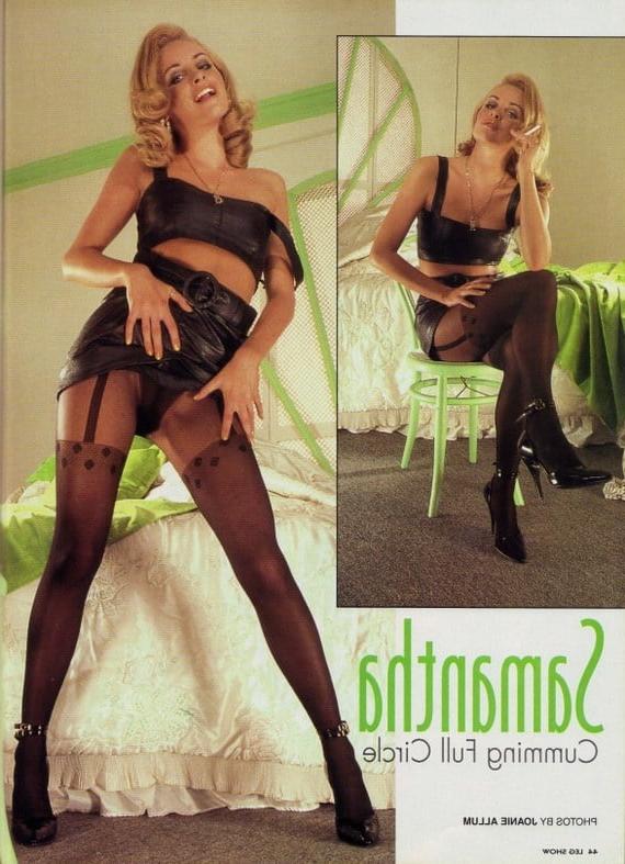 8P Leg Show Magazine - Blonde in Black Pantyhose